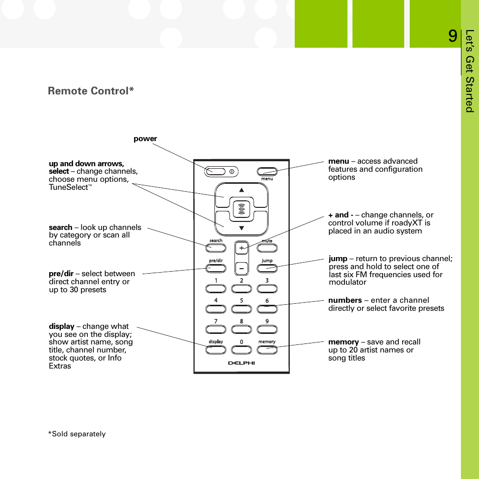 XM Satellite Radio SA10177 User Manual | Page 9 / 32