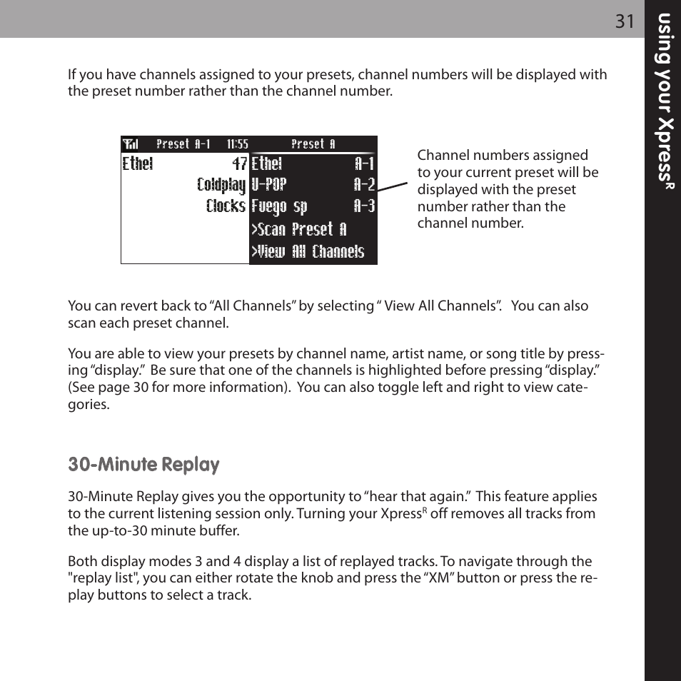 XM Satellite Radio XMCK-20P User Manual | Page 31 / 62