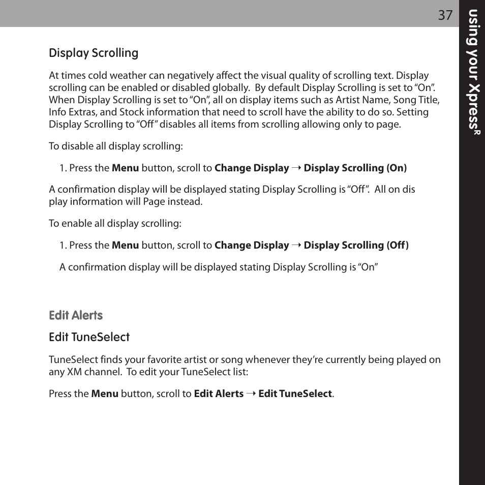 XM Satellite Radio XMCK-20P User Manual | Page 37 / 62