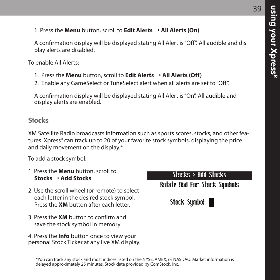 XM Satellite Radio XMCK-20P User Manual | Page 39 / 62