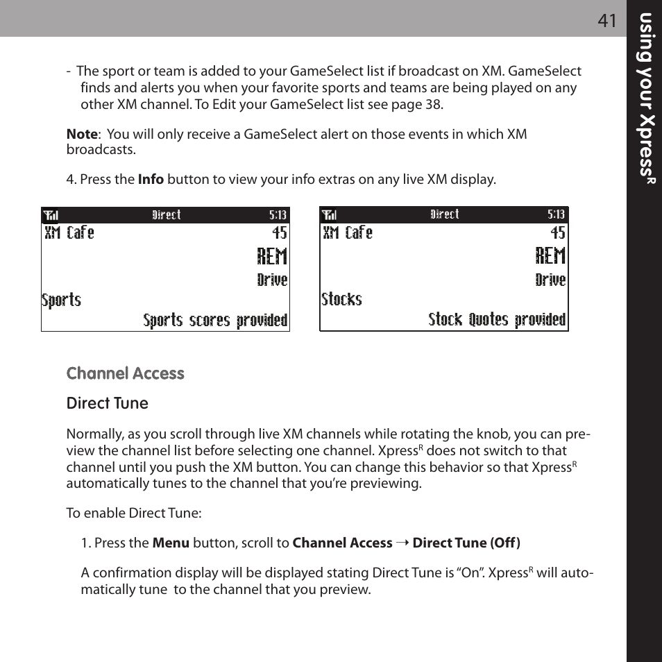 XM Satellite Radio XMCK-20P User Manual | Page 41 / 62
