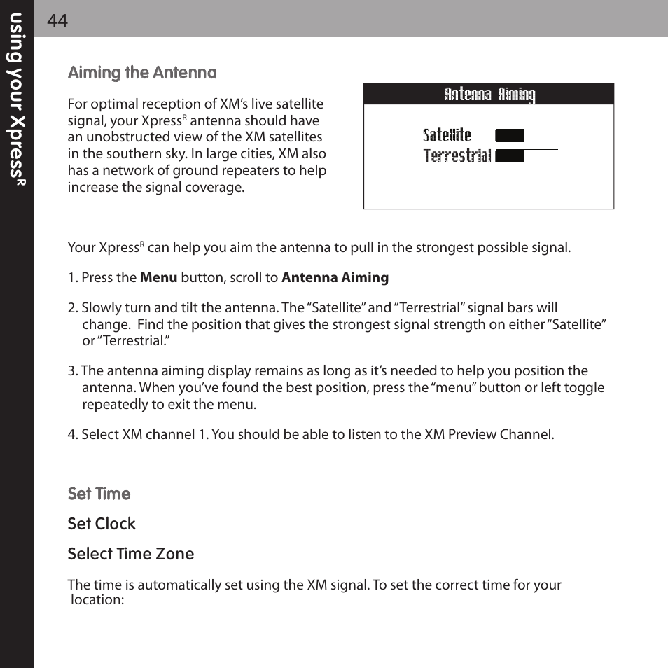 XM Satellite Radio XMCK-20P User Manual | Page 44 / 62
