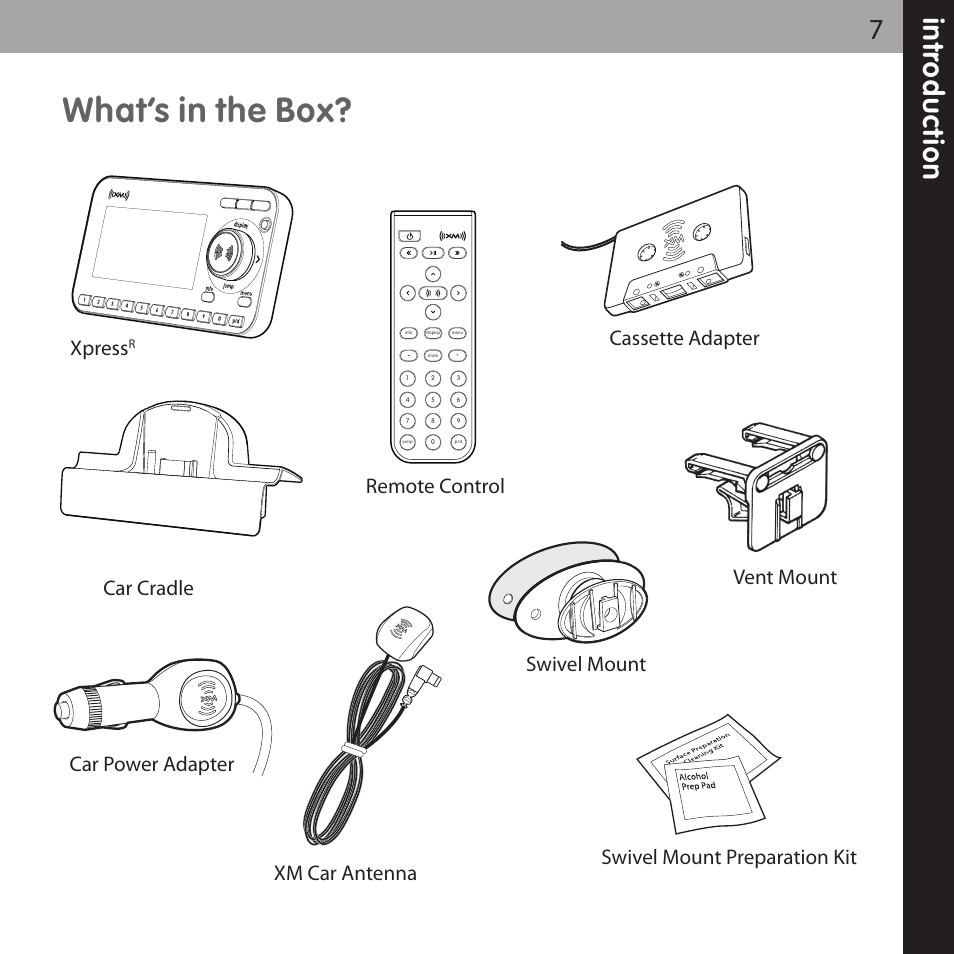 What’s in the box, Xpress | XM Satellite Radio XMCK-20P User Manual | Page 7 / 62