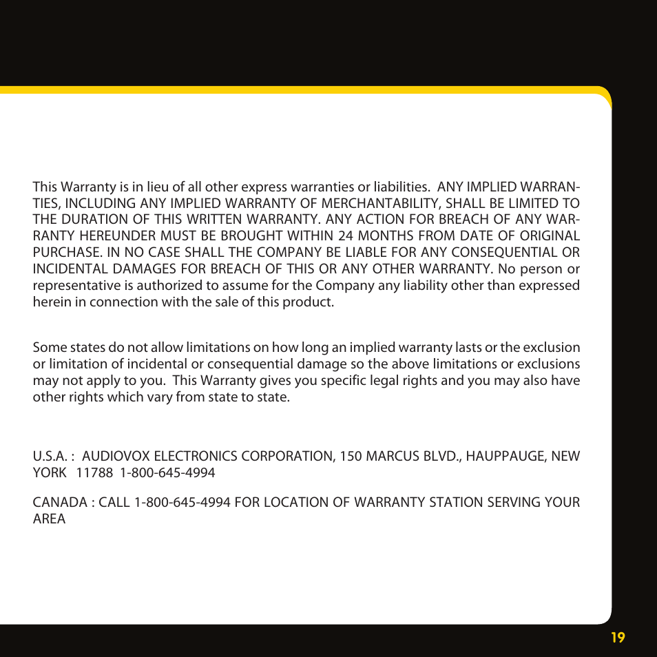 XM Satellite Radio XMBB1 User Manual | Page 19 / 20