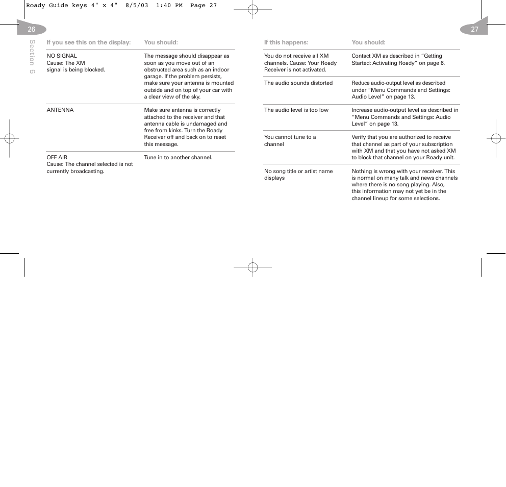 XM Satellite Radio RoadyTM User Manual | Page 14 / 16