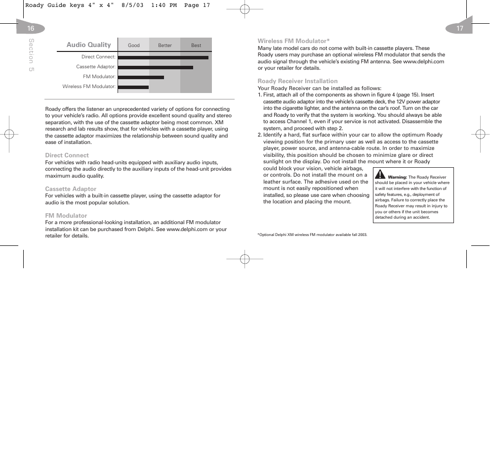 XM Satellite Radio RoadyTM User Manual | Page 9 / 16