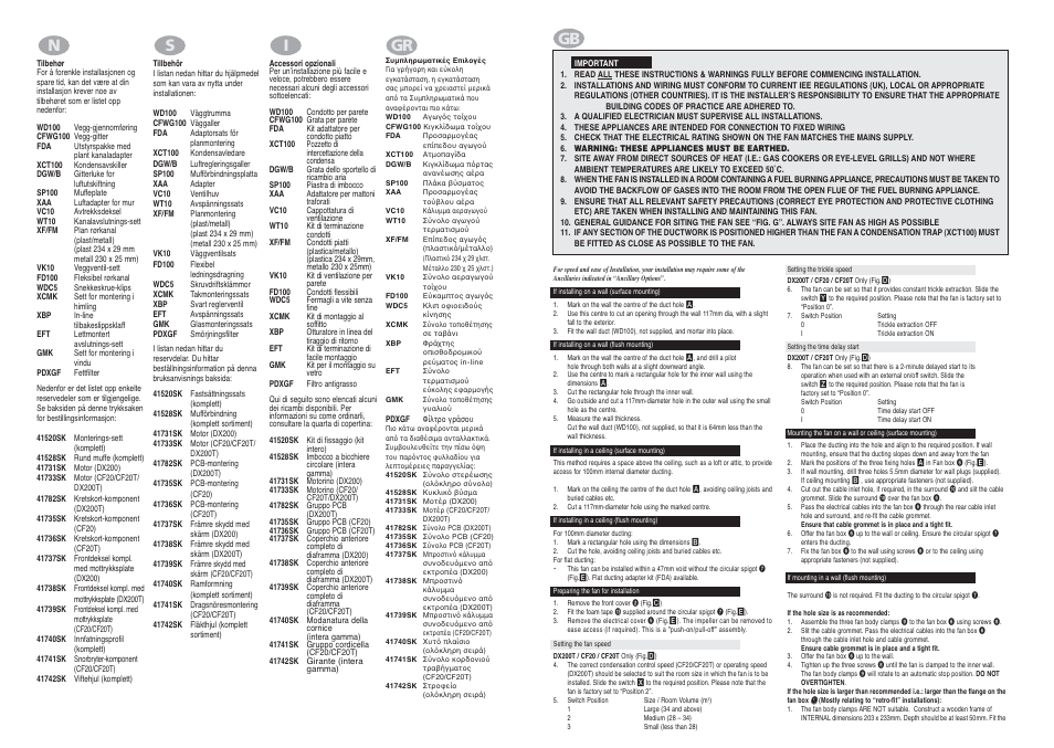 Ns i gr | Xpelair DX200 User Manual | Page 5 / 16