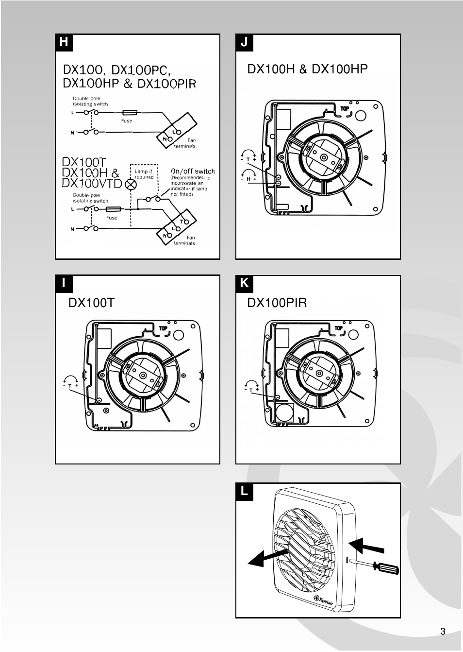 Xpelair DX100VTD User Manual | Page 3 / 56