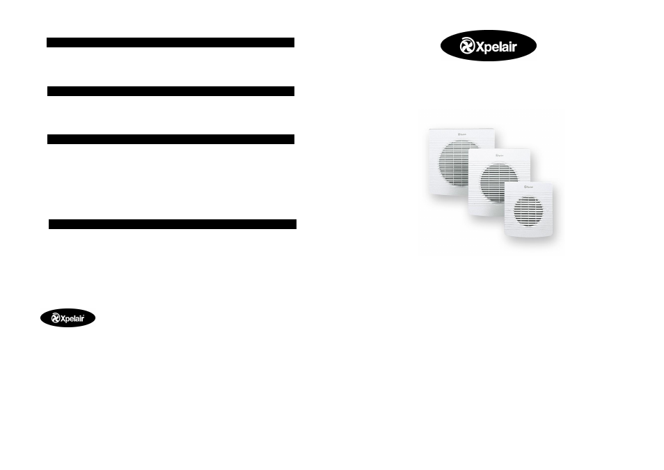 Xpelair PX6 User Manual | 4 pages