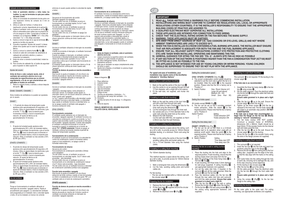 Xpelair CF40 User Manual | Page 5 / 14