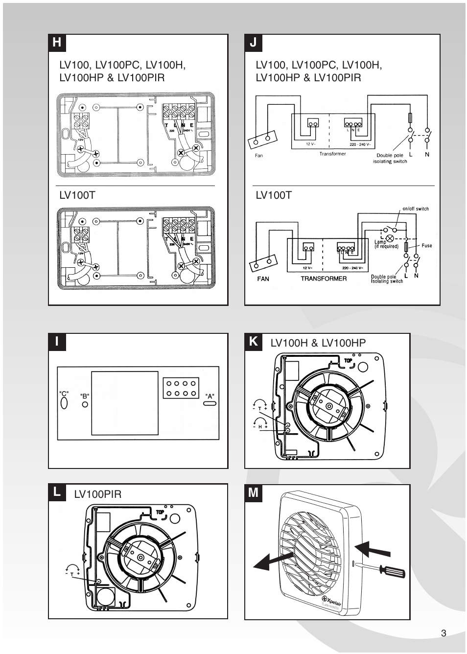 Xpelair LV100PC User Manual | Page 3 / 56