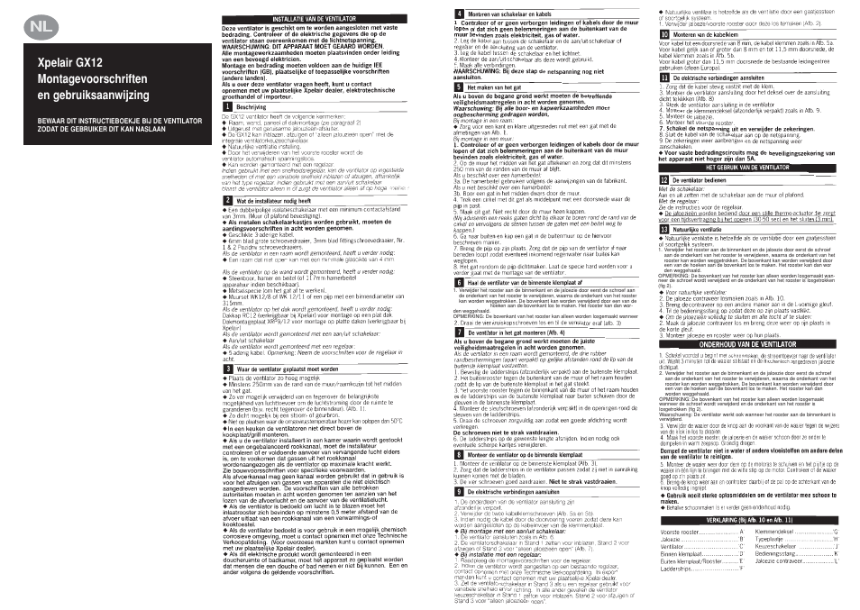 Xpelair GX12 User Manual | Page 12 / 12