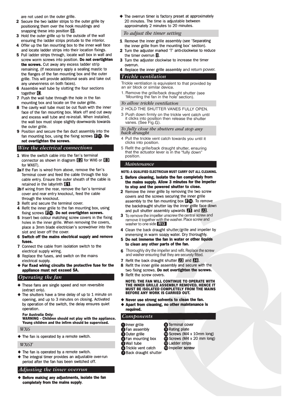 Xpelair WX6 User Manual | Page 5 / 28
