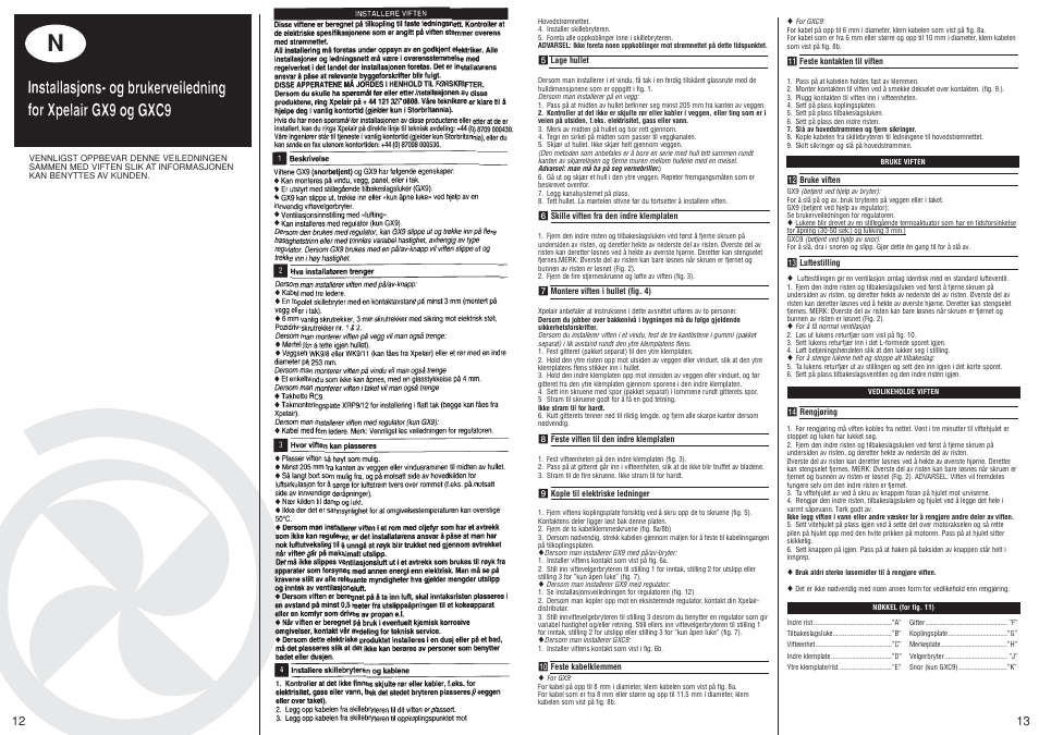 Xpelair GX9 User Manual | Page 12 / 12