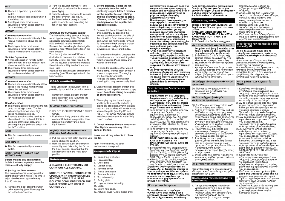Xpelair GX6 User Manual | Page 10 / 20