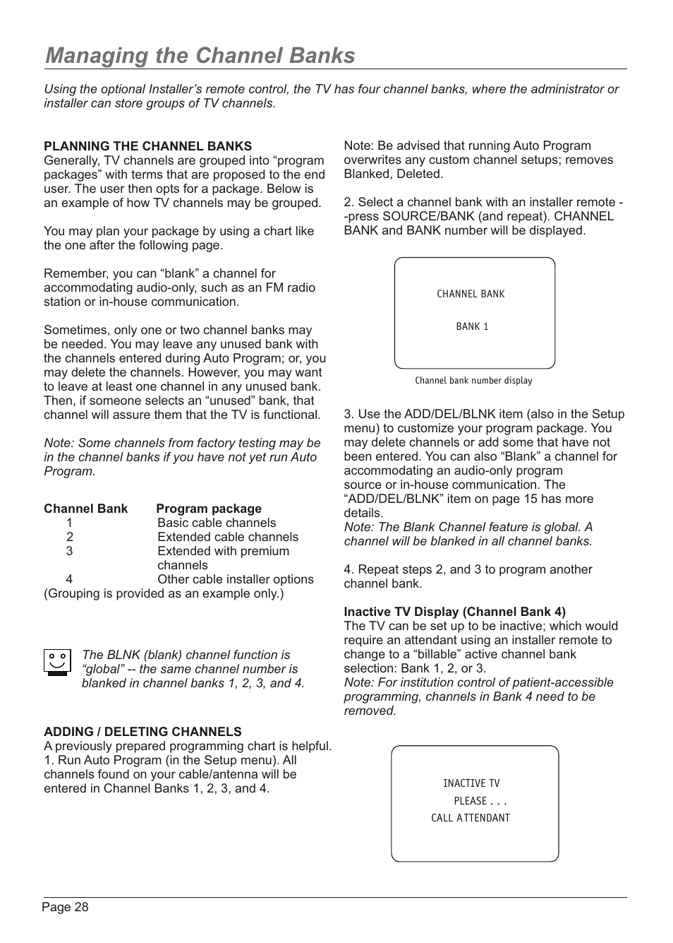 Managing the channel banks | Zenith H20H52DT User Manual | Page 28 / 52