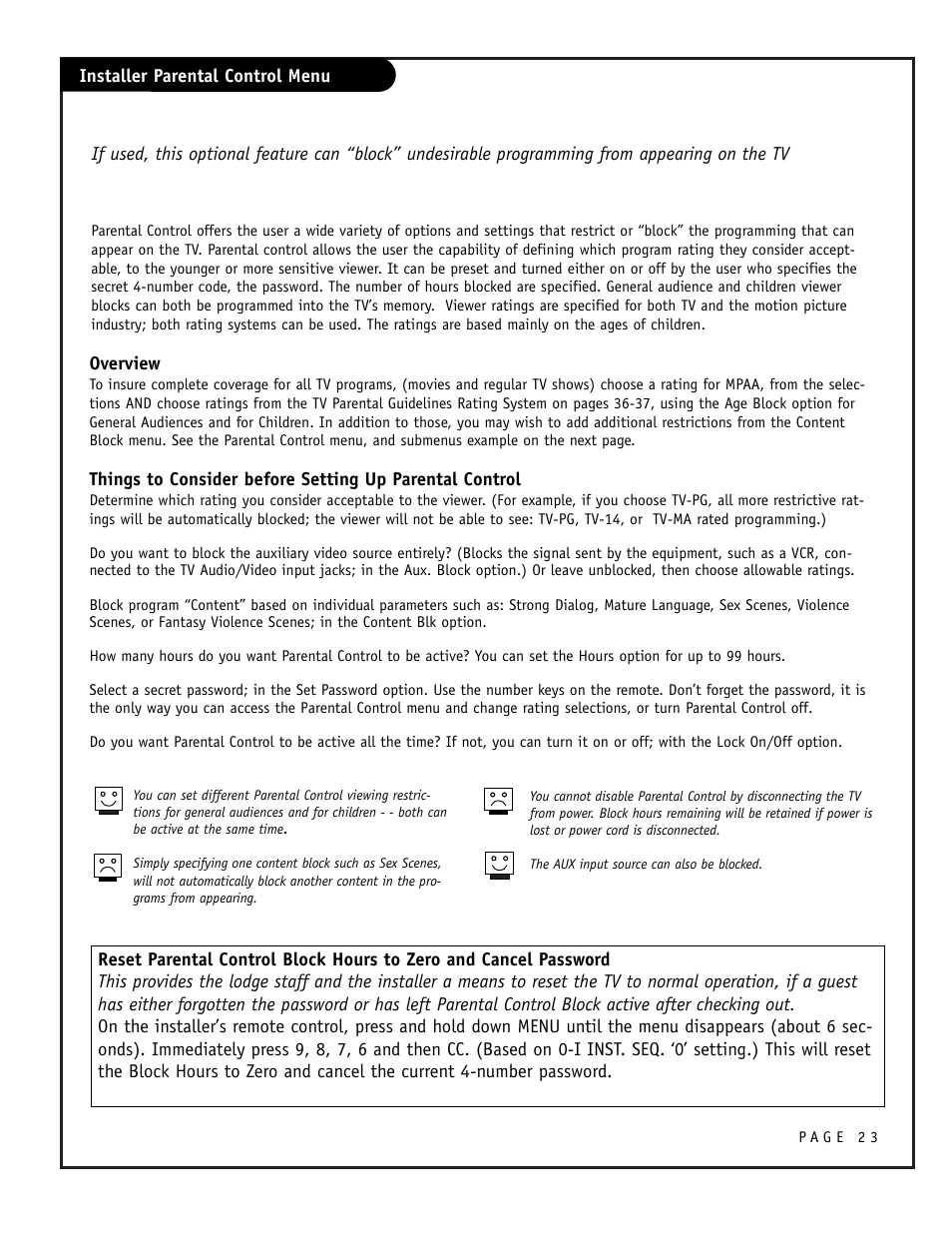 Zenith CONCIERGE H25F39DT User Manual | Page 23 / 44