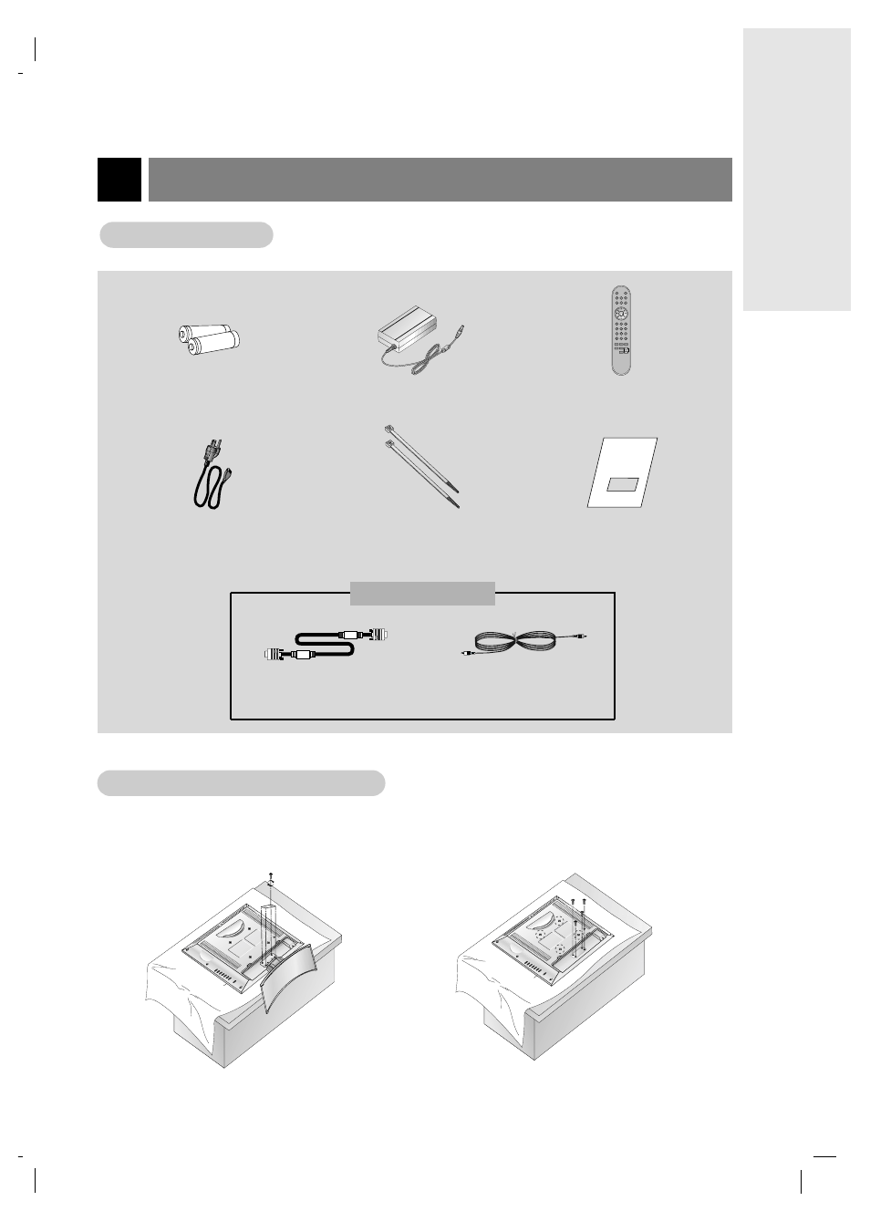 Tv overview, Accessories, Installation on the w | Installation on the w all all | Zenith L15V36 User Manual | Page 11 / 13