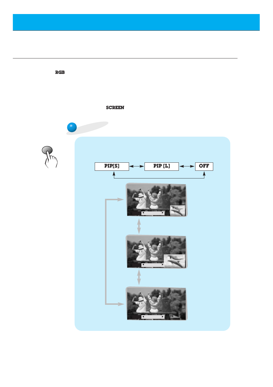 Picture in picture (pip) function, Watching the pip (picture in picture), Press the pip button | Zenith P60W26 User Manual | Page 26 / 59
