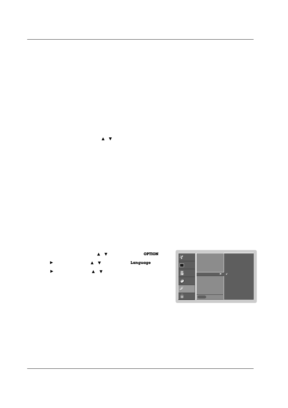 Operation, On-screen menus language selection | Zenith R50W47 User Manual | Page 13 / 36