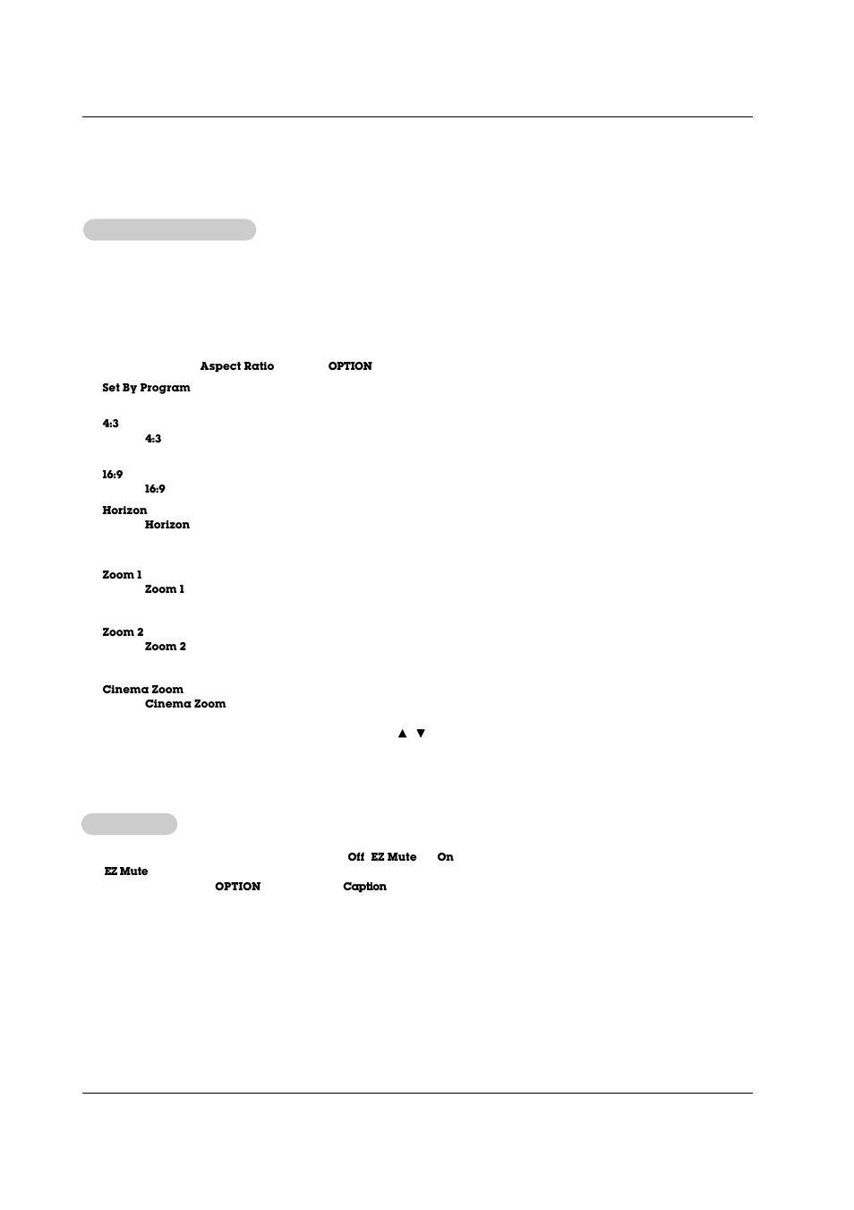 Option menu features | Zenith R50W47 User Manual | Page 22 / 36