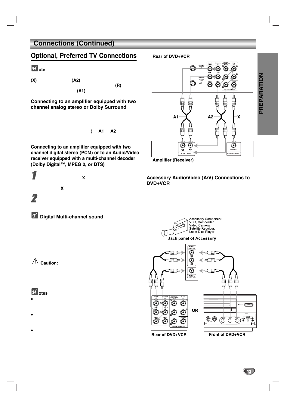 Prep ara tion | Zenith XBV 443 User Manual | Page 13 / 40