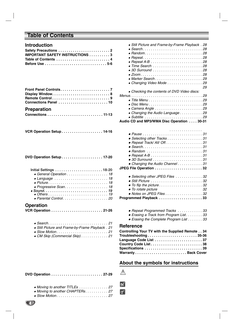 Zenith XBV 443 User Manual | Page 4 / 40