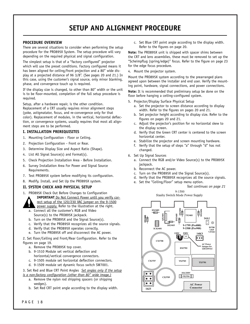 Setup and alignment procedure | Zenith PRO895X User Manual | Page 18 / 28