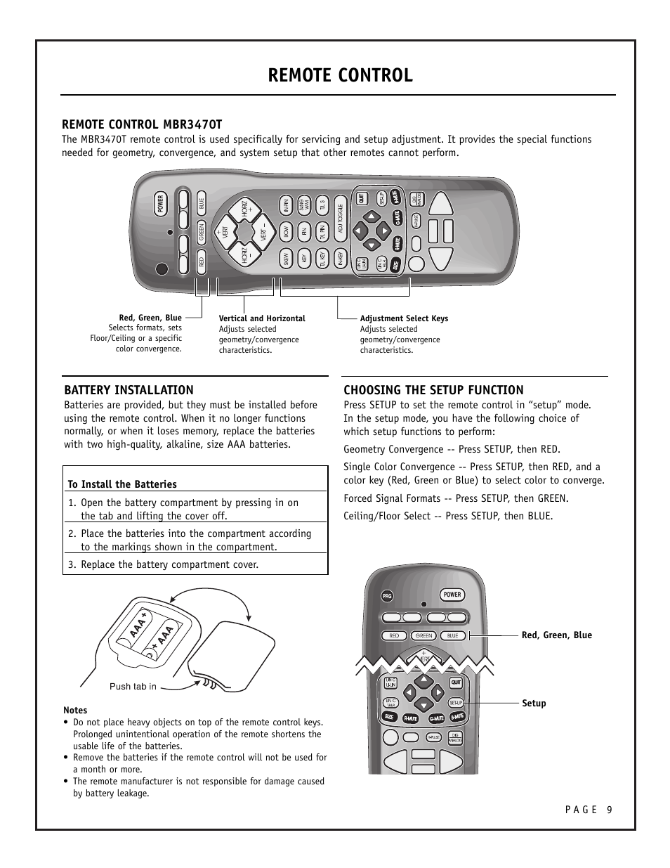 Remote control | Zenith PRO895X User Manual | Page 9 / 28