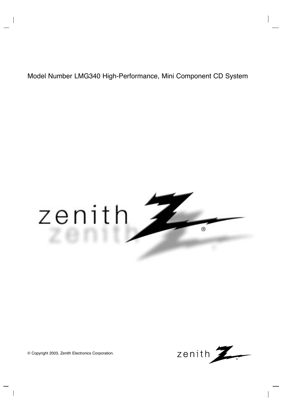 Zenith LMG340 User Manual | 24 pages