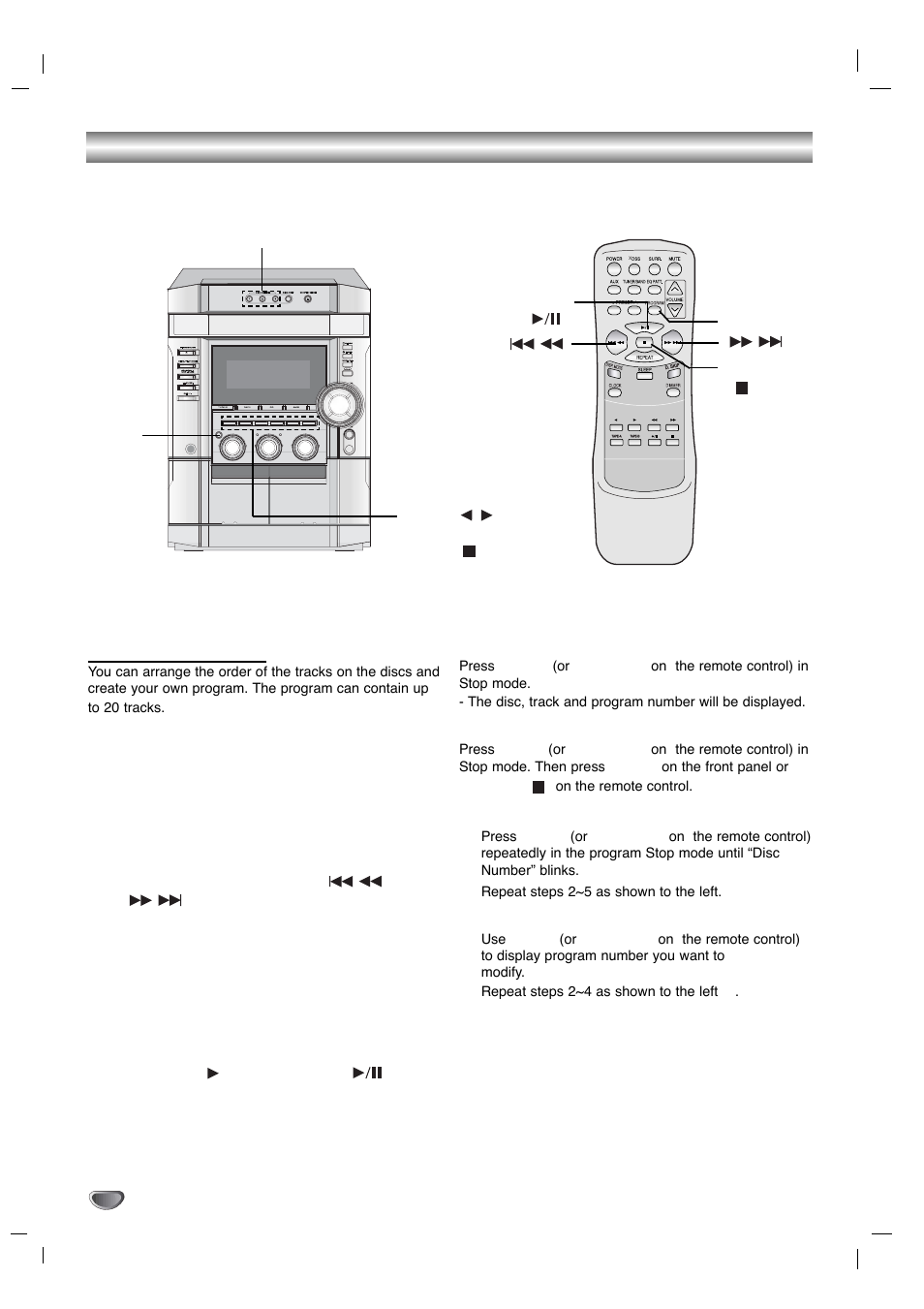 Cd playback, Program play setup | Zenith LMG340 User Manual | Page 18 / 24
