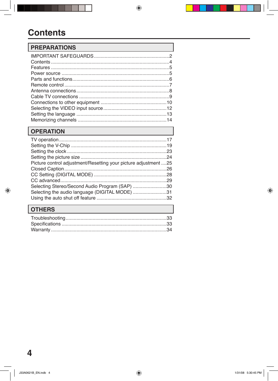 Zenith C27H26B User Manual | Page 4 / 34