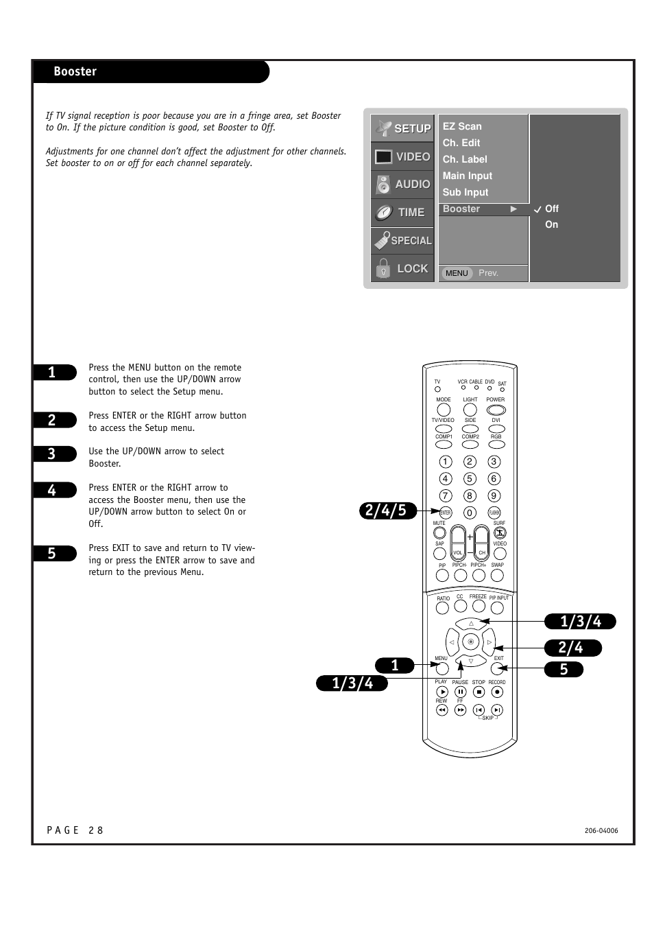 Booster | Zenith M52W56LCD User Manual | Page 28 / 60