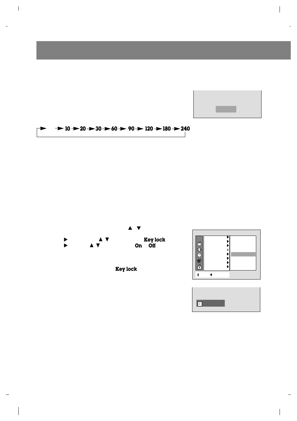 Features, Sleep timer setup, Key lock setup | Zenith R40W46 User Manual | Page 14 / 40