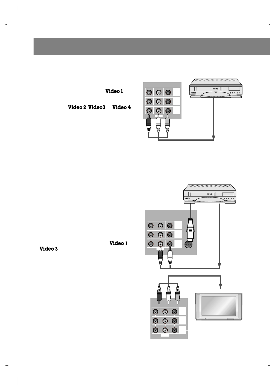 External equipment connection and viewing setups, Vcr connections, S-vhs vcr connections | Monitor out setup, Tv playback vcr second tv tv, Playback vcr tv | Zenith R40W46 User Manual | Page 30 / 40