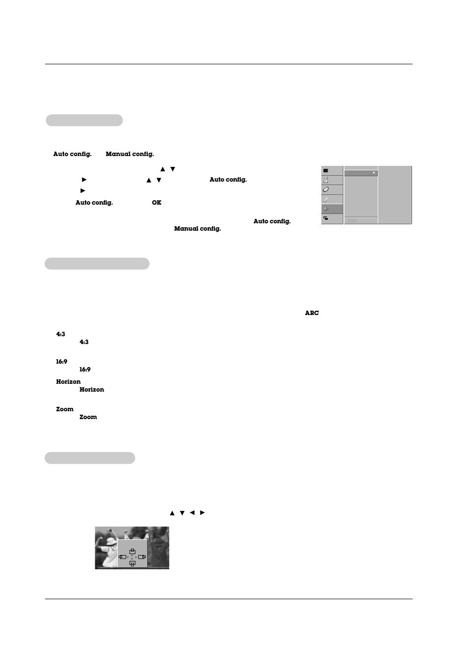 Screen menu options | Zenith P60W38H User Manual | Page 20 / 36