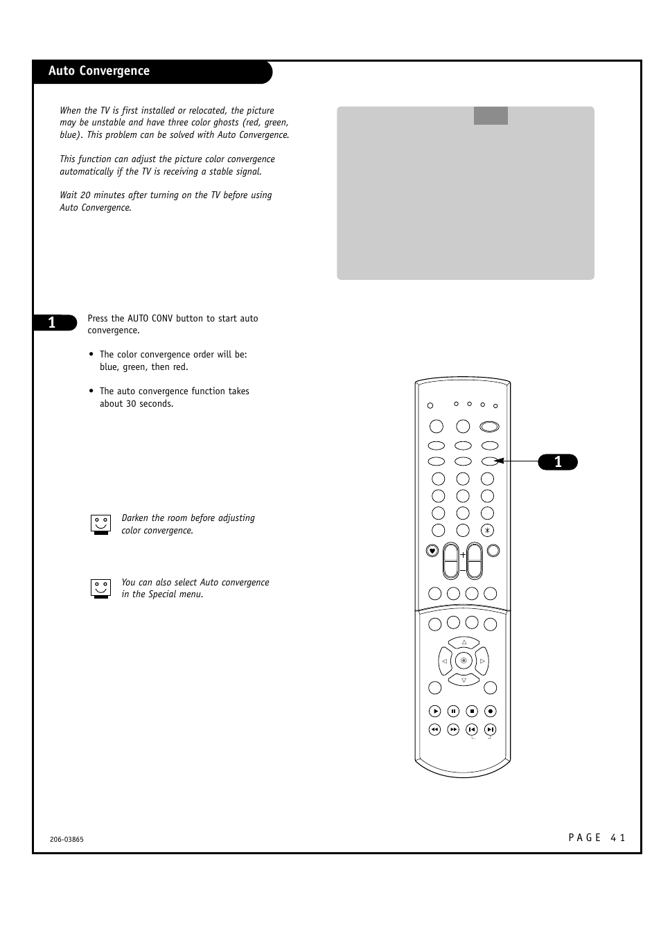 Auto convergence | Zenith R49W36 User Manual | Page 41 / 60