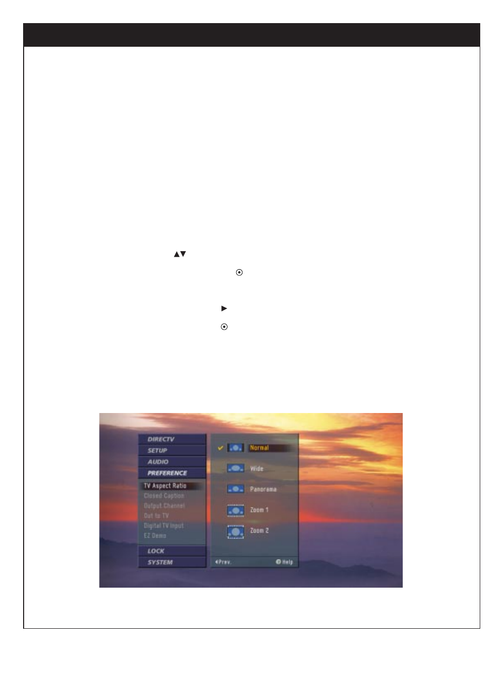 Customization, 11. choosing the aspect ratio | Zenith DTV1080 User Manual | Page 79 / 103