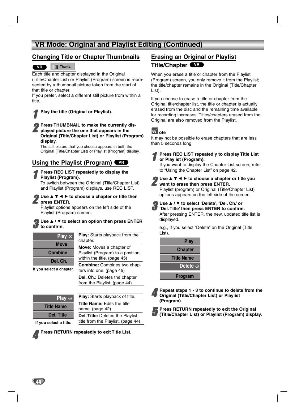 Zenith DVR313 User Manual | Page 44 / 52