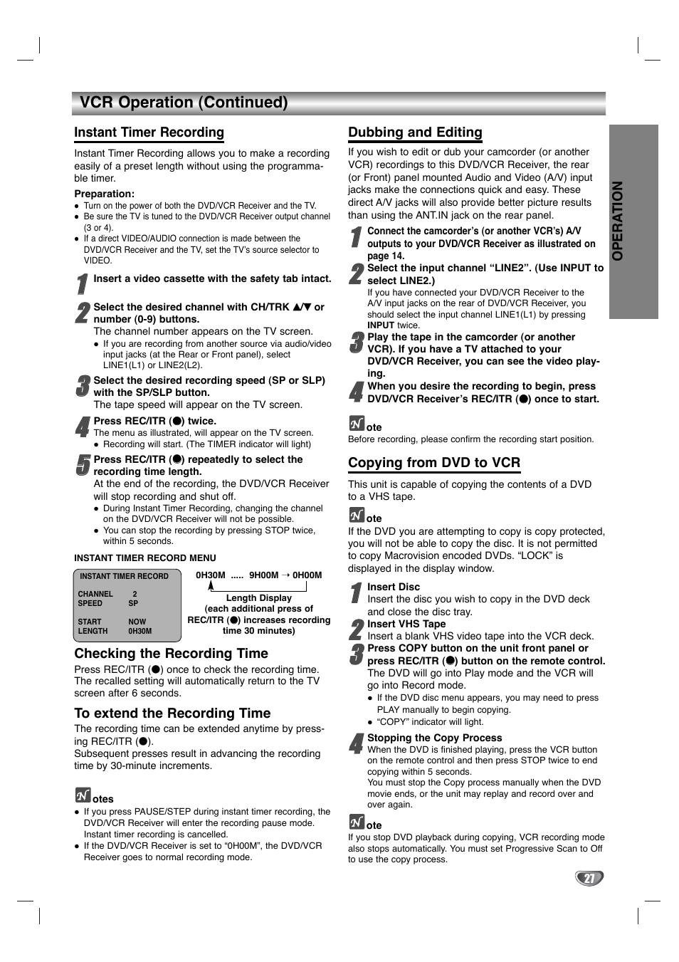 Vcr operation (continued) | Zenith XBS344 User Manual | Page 27 / 48