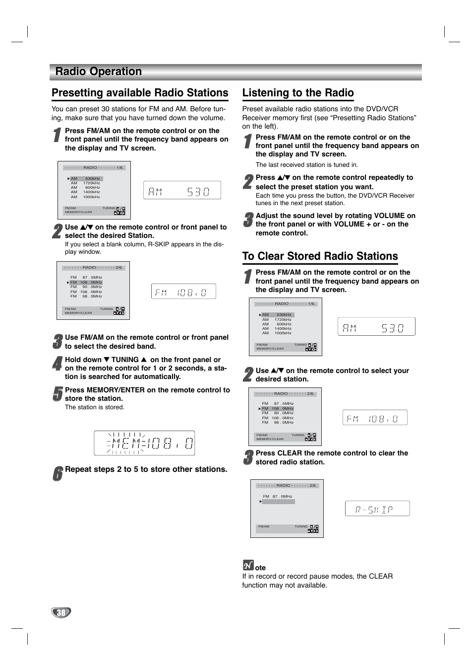 Listening to the radio | Zenith XBS344 User Manual | Page 38 / 48