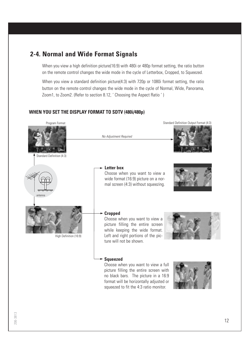 4. normal and wide format signals | Zenith HD-SAT520 User Manual | Page 13 / 104