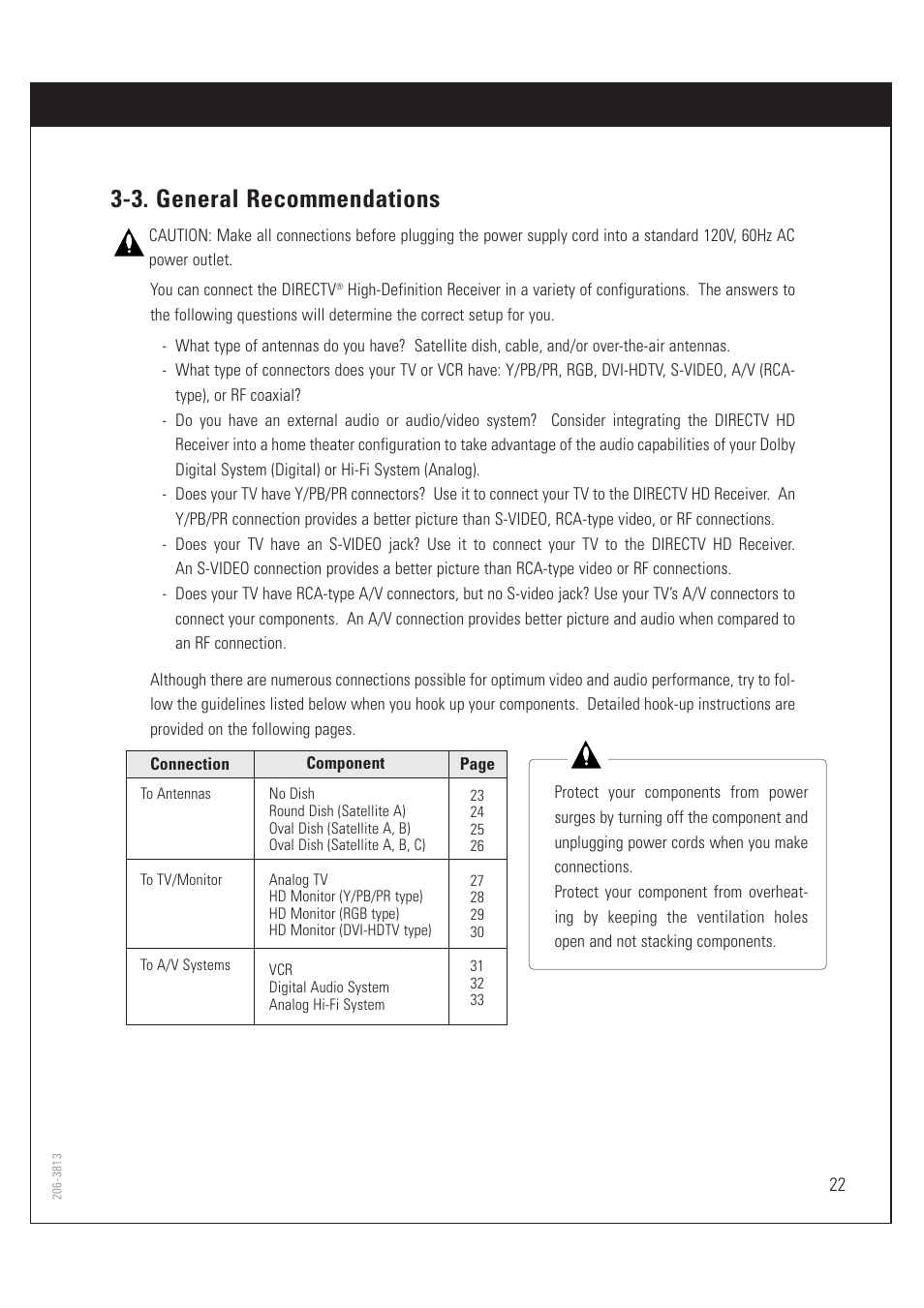 3. general recommendations | Zenith HD-SAT520 User Manual | Page 23 / 104