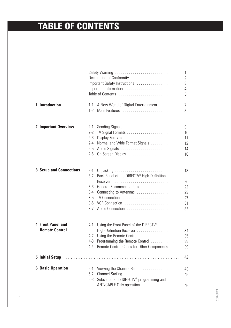 Zenith HD-SAT520 User Manual | Page 6 / 104