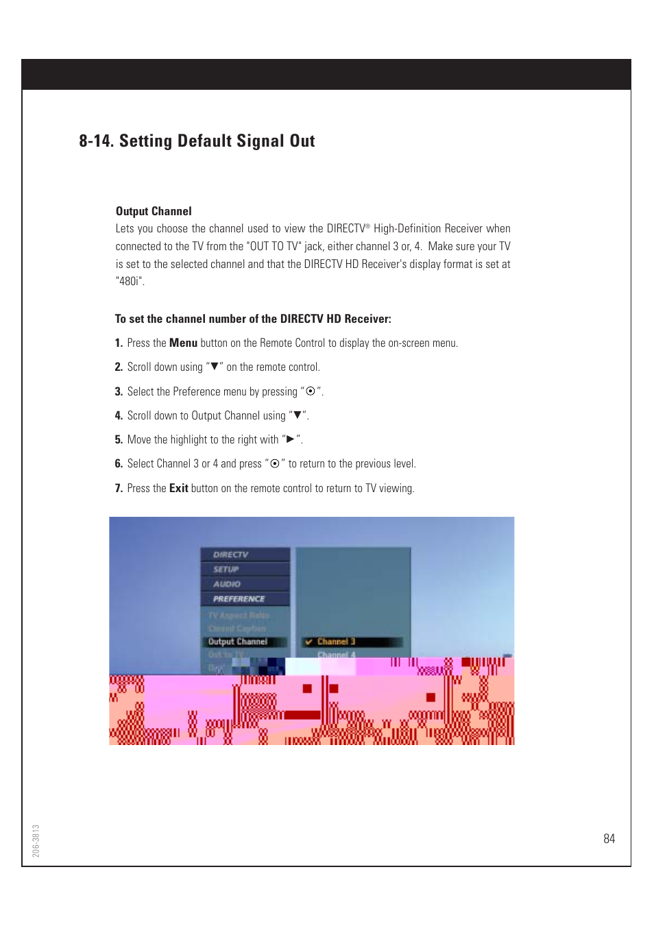 14. setting default signal out | Zenith HD-SAT520 User Manual | Page 85 / 104