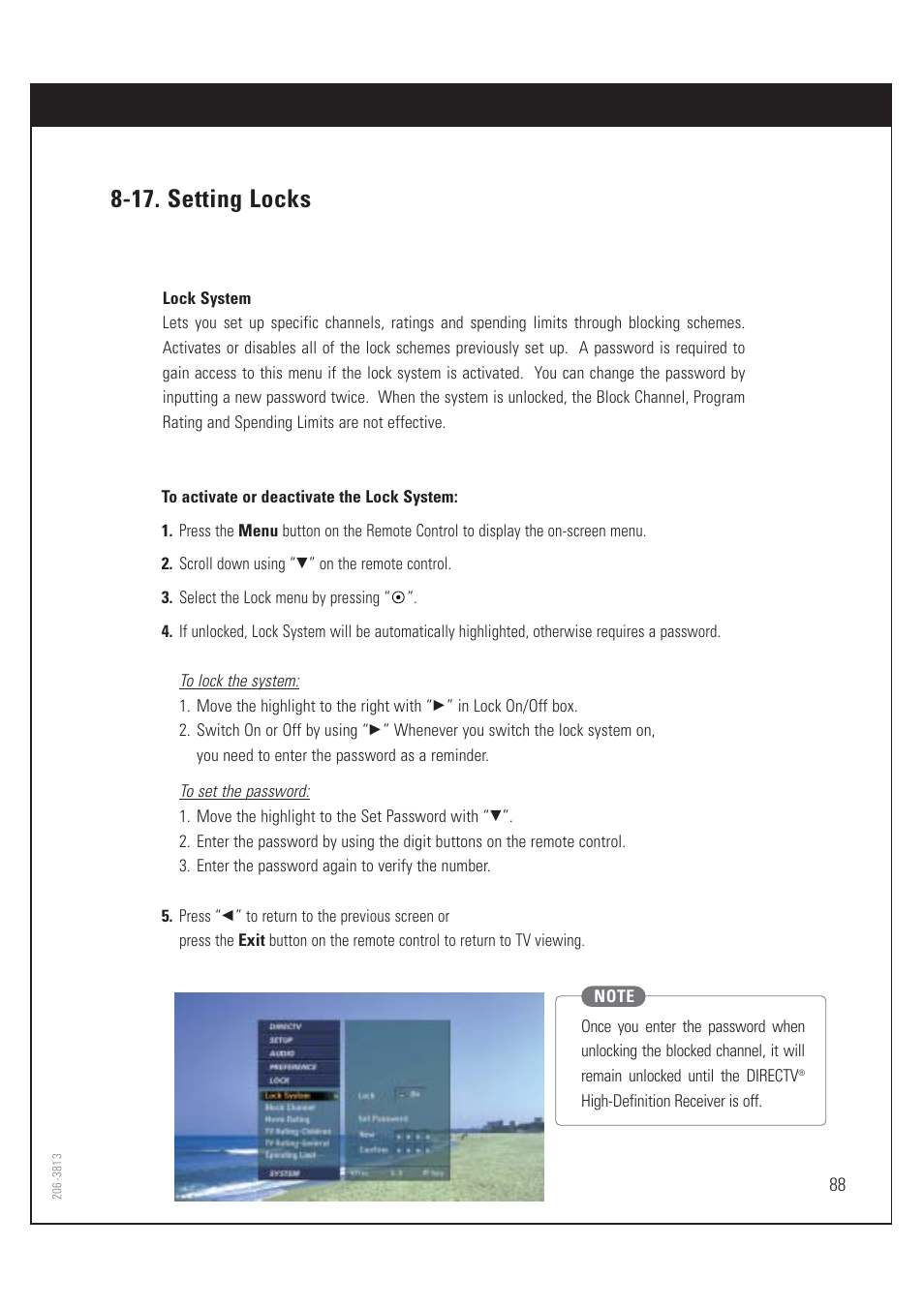 17. setting locks | Zenith HD-SAT520 User Manual | Page 89 / 104