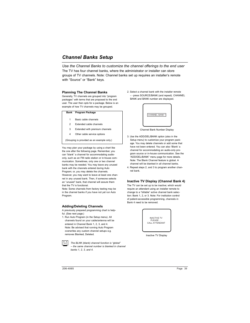 Channel banks setup | Zenith HEALTHVIEW H20J55DT User Manual | Page 39 / 64