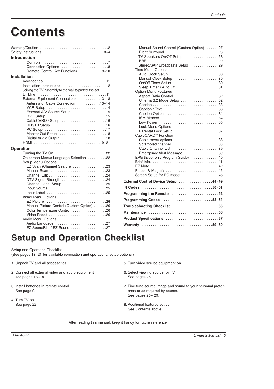Zenith Z42PX21D User Manual | Page 5 / 60