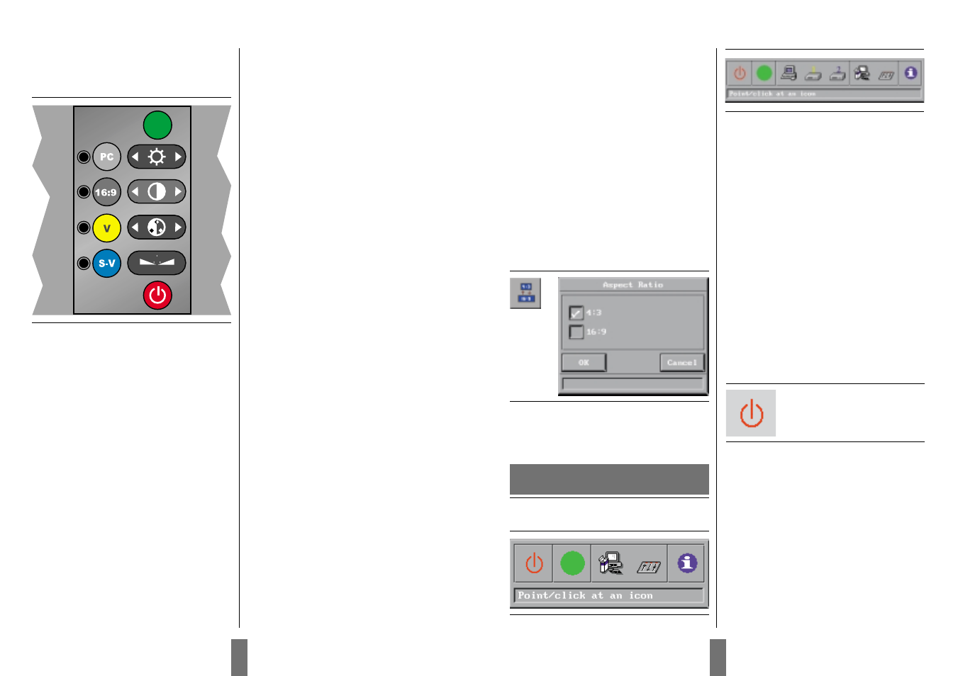 Using the menus, 4 adjusting the height and angle of the projector, 5 aspect ratio selection | 1 the menu system, 3 using the touch panel on the projector | Zenith DXG-210 User Manual | Page 8 / 13