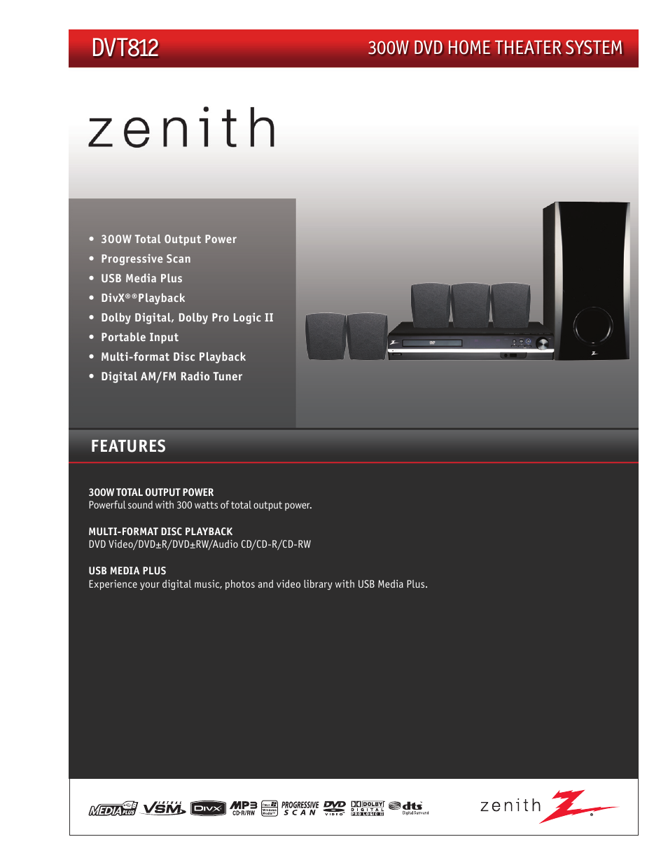 Zenith DVT812 User Manual | 2 pages